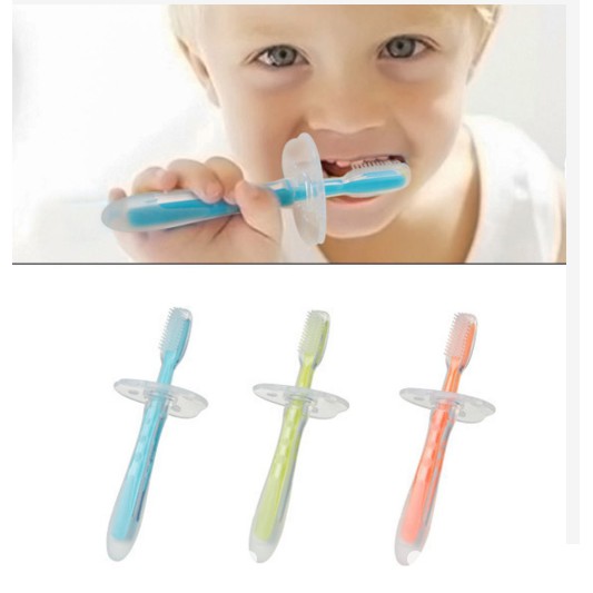 Sikat Gigi SOFT SILICONE Untuk Anak Bayi Baby Soft Silicone Tooth Brush Teether 12 LC