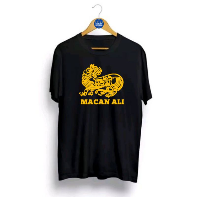 T-shir  BAJU KAOS MACAN ALI CIREBON SABLON GOLD/EMAS COMBED30S