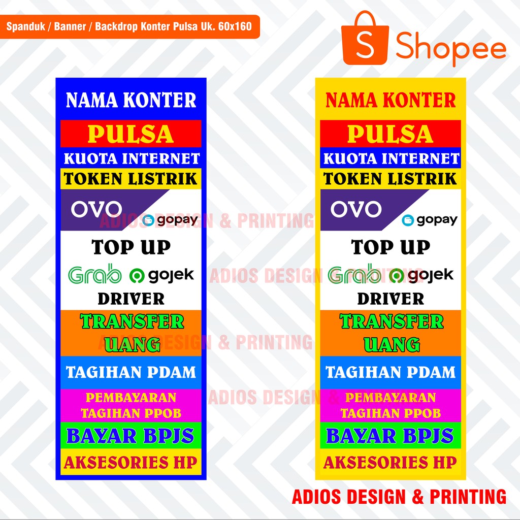 Jual Banner Spanduk Jual Pulsa Ukuran Variasi model Baru | Shopee Indonesia