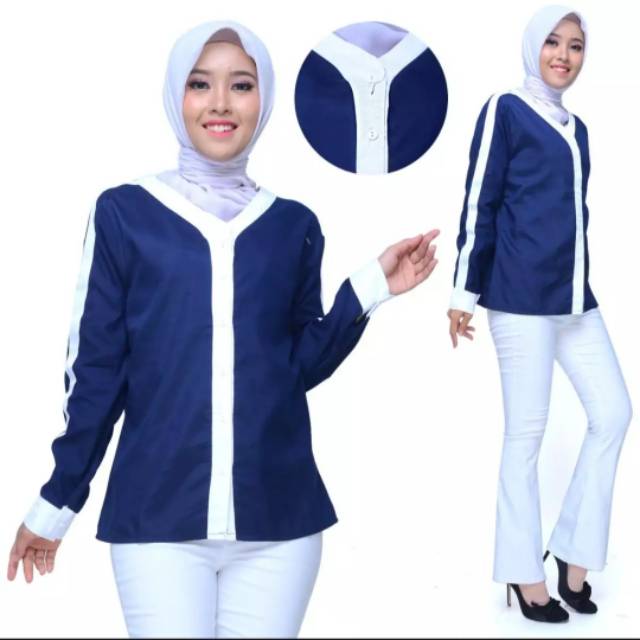 Zipper_collection blouse elina wanita ay43