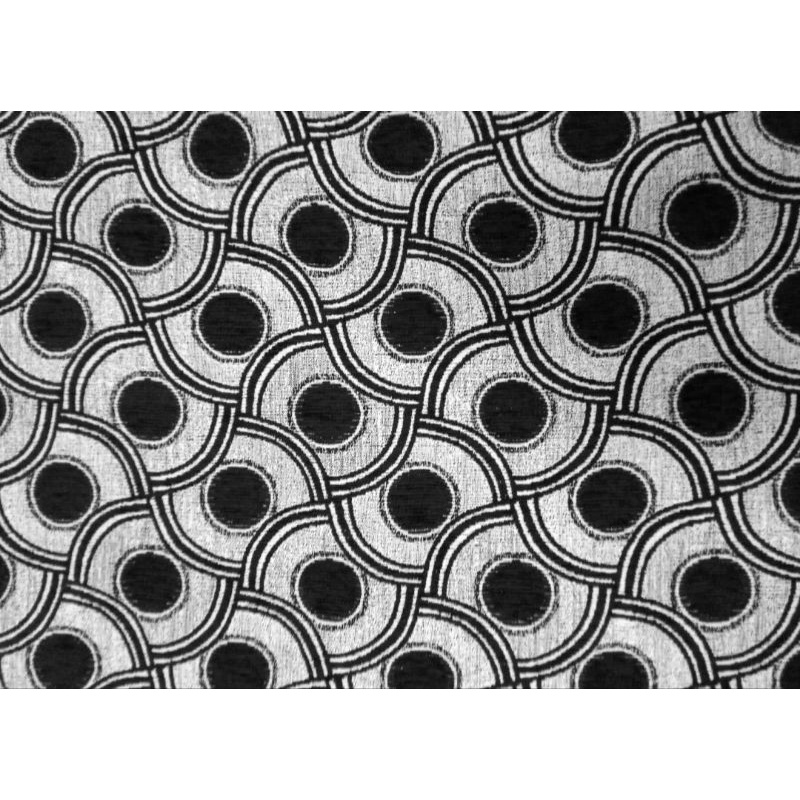 Kain Chenille Sofa / Kursi / Jok Motif Bulat Abstrak - Disco