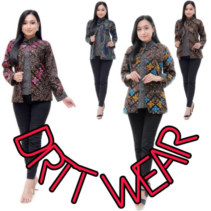 M-L-XL-XXL ATASAN BATIK WANITA MODERN ASJ SA HRB026 MONALISA GENES BLOUSE