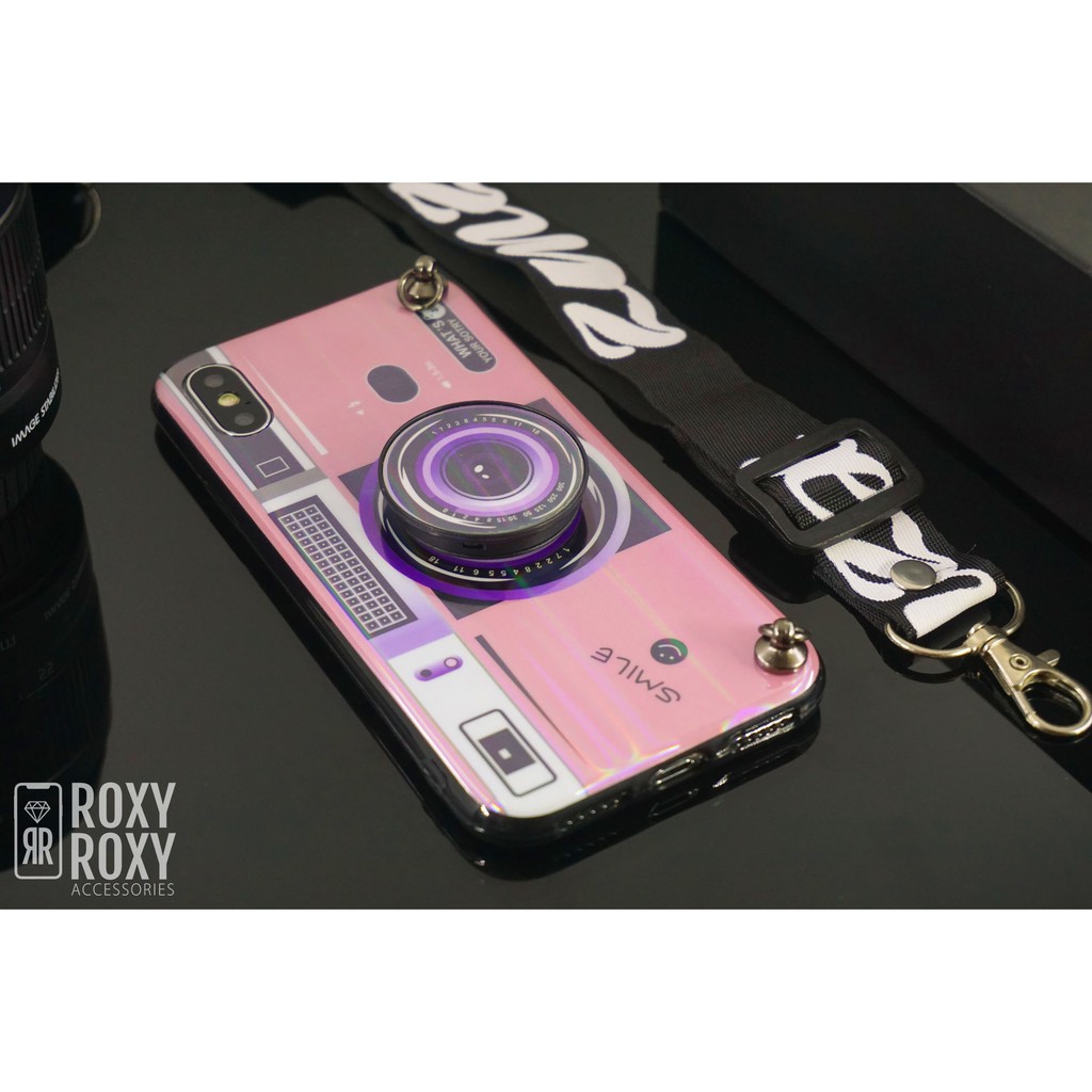 Softcase Motif Kamera Oppo Realme C3-- Realme X - Redmi 5A - Redmi 4A Free Holder