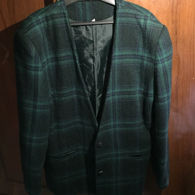 Blazer hijau pattern ( preloved )