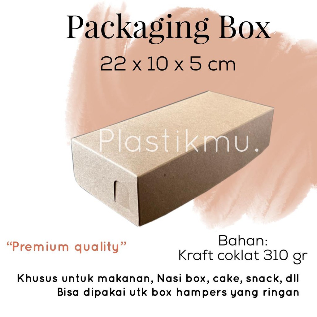

BOX KOTAK KRAFT COKLAT UNTUK ROTI KUE NASI BOX BROWNIES DUS KARDUS 22x10x5 cm