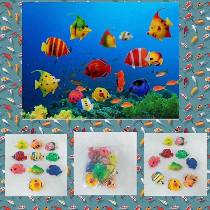 Mainan Ikan Plastik isi 10 pcs Hiasan Aquarium***