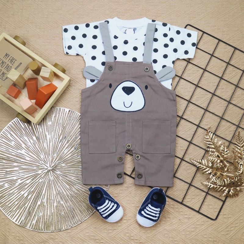 BARU! LIK005 - 2in1 Overall fashion Lion Singa bayi cowok laki-laki baju kodok Pergi Jalan Casual