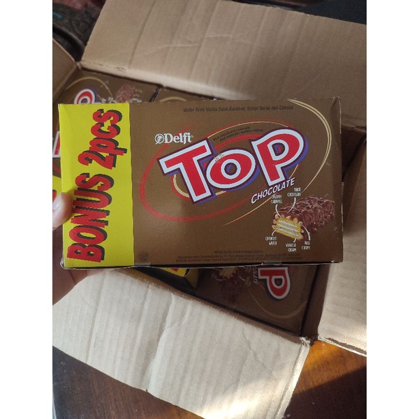 

DELFI TOP CHOCOLATE 1 BOX ISI 24 PCS FREE 2 PCS