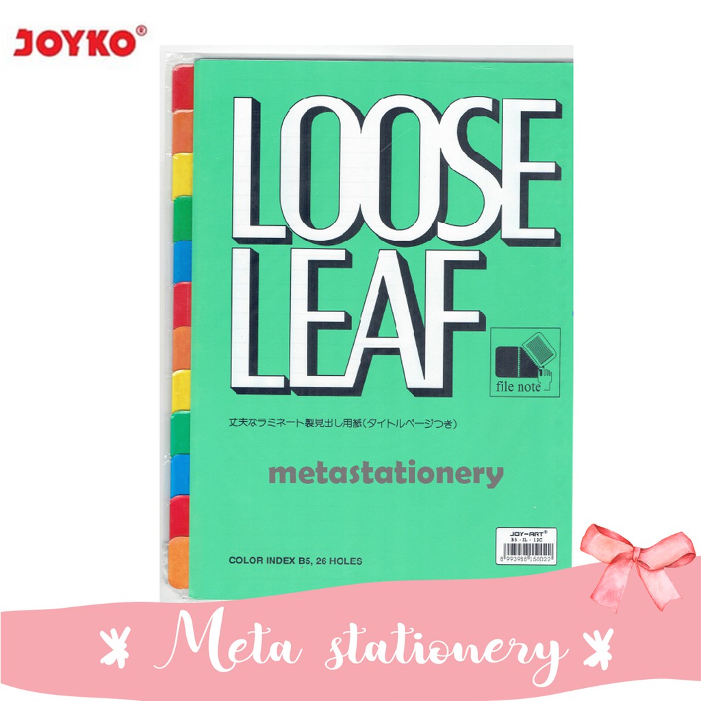 

Pembatas Loose Leaf / Pembatas Binder Joyko B5-IL-12C