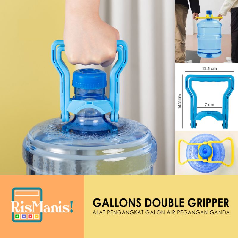 GALLONS DOUBLE GRIPPER - Alat Pengangkat Galon Air Minum 19 Liter Handle Ganda Pegangan Plastik Kuat
