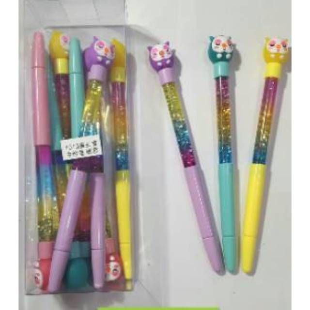 

Pen gel gliter air owl atau burung hantu terbaru isi 12 pcs