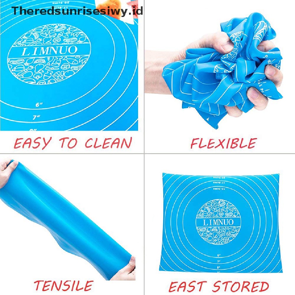 # Alat Rumah Tangga # Matras Padding Penggiling Adonan Kue Model Anti-Lengket, Bahan Silikon, 26x29cm  ~