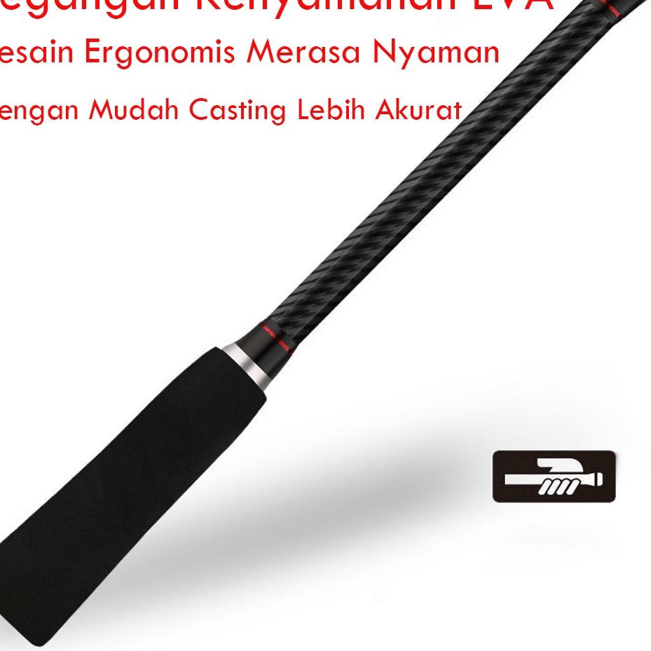 Pasti Trending Bahan Karbon Batang Tunggal 2 Segments Carbon Fiber Max Drag 10kg Tangguh Dan Elastis Joran Pancing Casting spinning 1.65m/2.1m Spinning Casting Fishing Rod M Power Joran Pancing Carbon Fiber Rod For Freshwater Fishing Tackle