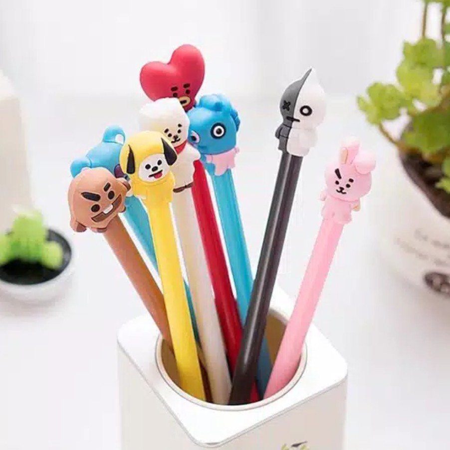 Pena gel karakter -  Pulpen Gel Pena Pen Perlengkapan Sekolah Stationary Pena BTS