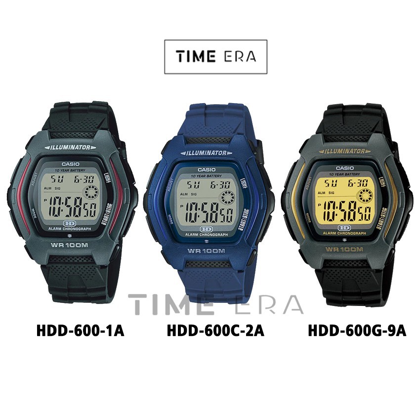 Casio Original HDD-600-1A / HDD-600C-2A / HDD-600G-9A Jam Tangan Pria - Digital - Karet