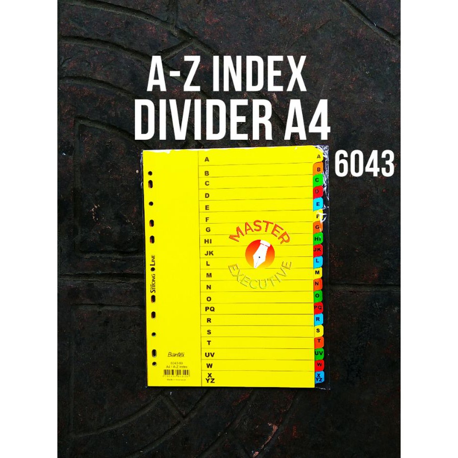 Bantex Divider A4 / A-Z Index Strong Line 6043-00 / Pembatas Ordner