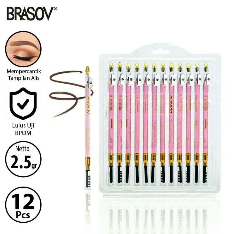 ASK BRASOV Pensil Alis Type A + SERUTAN 3IN1 2.9 GRAM Eyebrow Pencil Original Sharpener Rautan