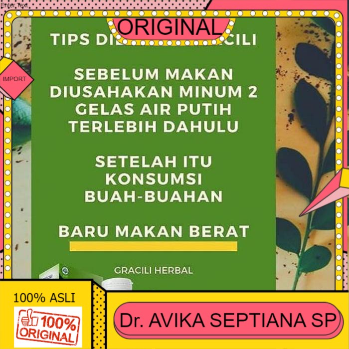 100% ASLI Produk Terbaik GRACILI ASLI ORIGINAL - OBAT GRACILI SUPLEMEN HERBAL PELANGSING BADAN AMPUH