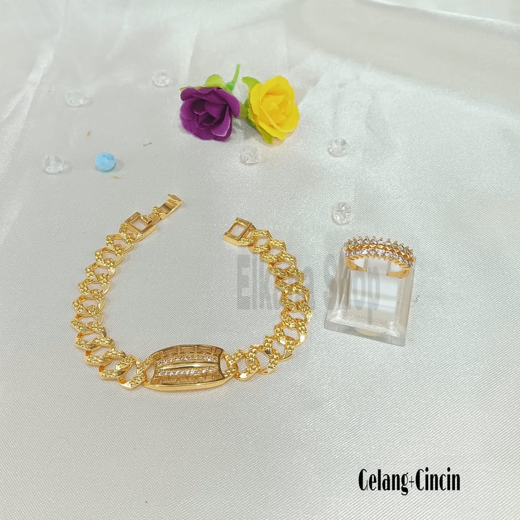 SET GELANG OVQL LISE TENGAH BERKELAS PERHIASAN ANTI KARAT&amp;ANTI LUNTUR