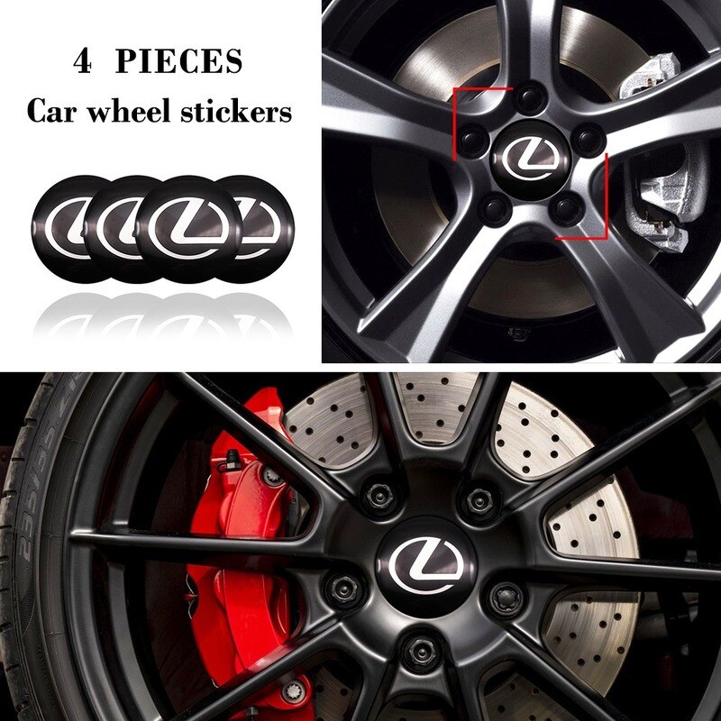 4pcs Stiker Cover Hub Tengah Roda Mobil Bahan Aluminum 56mm Untuk Lexus Is250 Is350 Nx200t Rx300