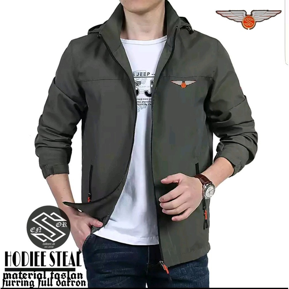 JAKET DISTRO HODIEE PRIA WING GRAY TERBARU