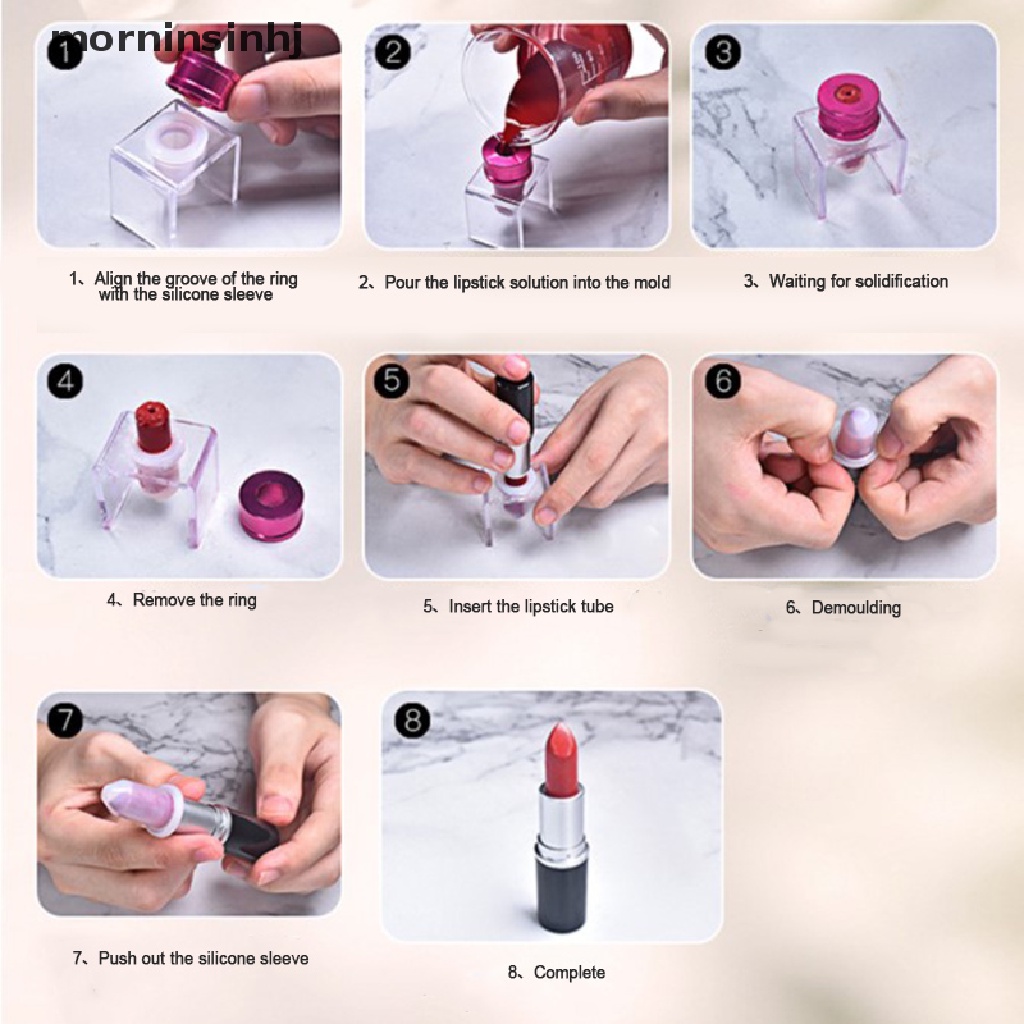 Mornin 3pcs / Set Cetakan Lipstick Diy Bahan Silikon