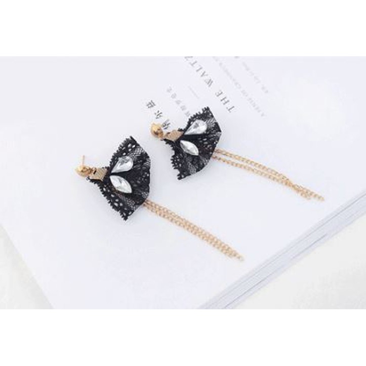 anting panjang fashion lace tassel rantai long dangling earring (1H3) jan109