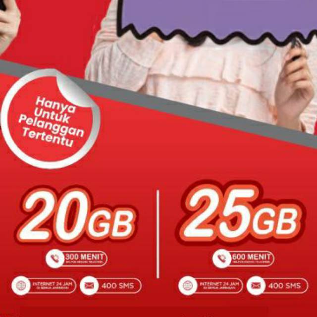 PAKET INTERNET 25 GB + GRATIS NELPON DAN SMS