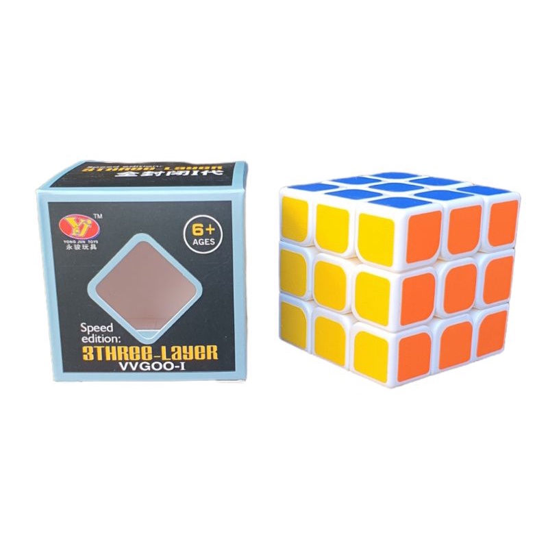 Mainan Kubus Puzzle Rubik 3x3 Base Putih