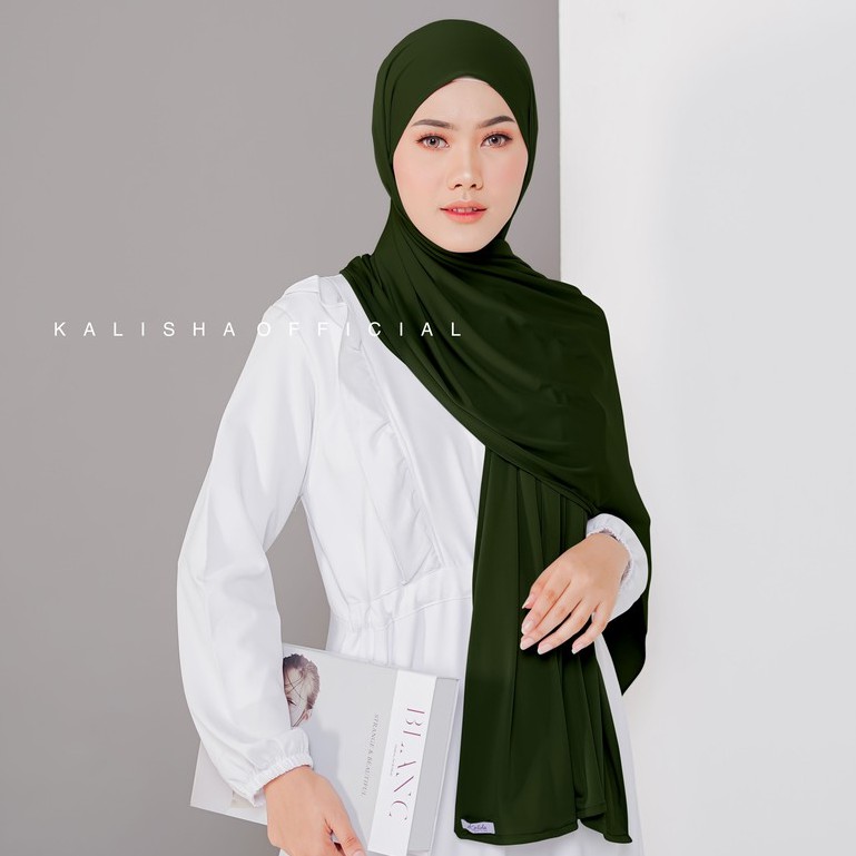 HUMAIRA PASHMINA MALAY JERSEY PREMIUM INSTAN BY KALISHA OFFICIAL-ARMY