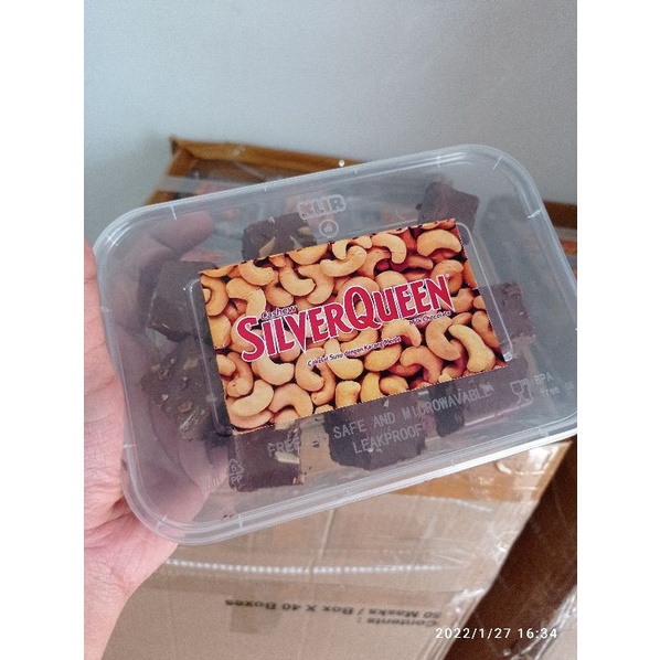 cokelat patahan silverqueen mix cadbury 250gram (isian mete + almond nya bnyk beb)