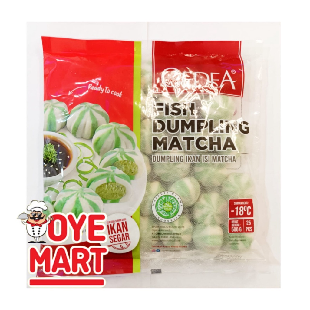 CEDEA FISH DUMPLING MATCHA 500GR / DUMPLING IKAN ISI MATCHA