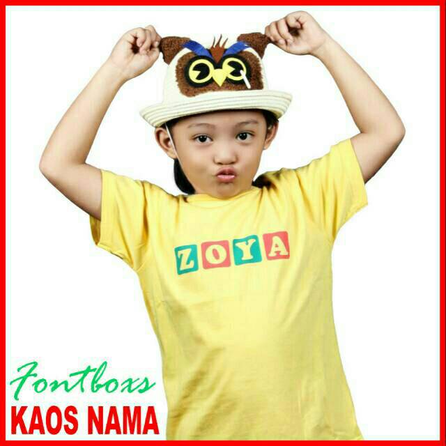 KAOS ANAK CUSTOM NAMA USIA 1-7 TAHUN / KAOS NAMA/ KAOS NAMA ANAK