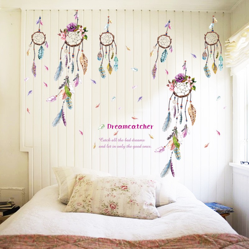 RELIZA WALL STICKER DREAM CATCHER DREAM DREAMCATCHER BULU SK9051 STIKER DINDING