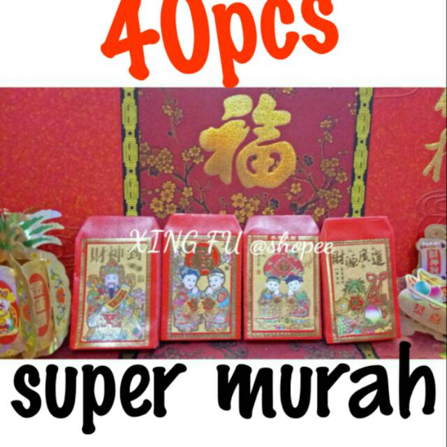 

Harga 40 PCS (1 BUNGKUS) Angpao IAngpaomlek ChineseNewYear Hongbao Amplop Merah Rezeki