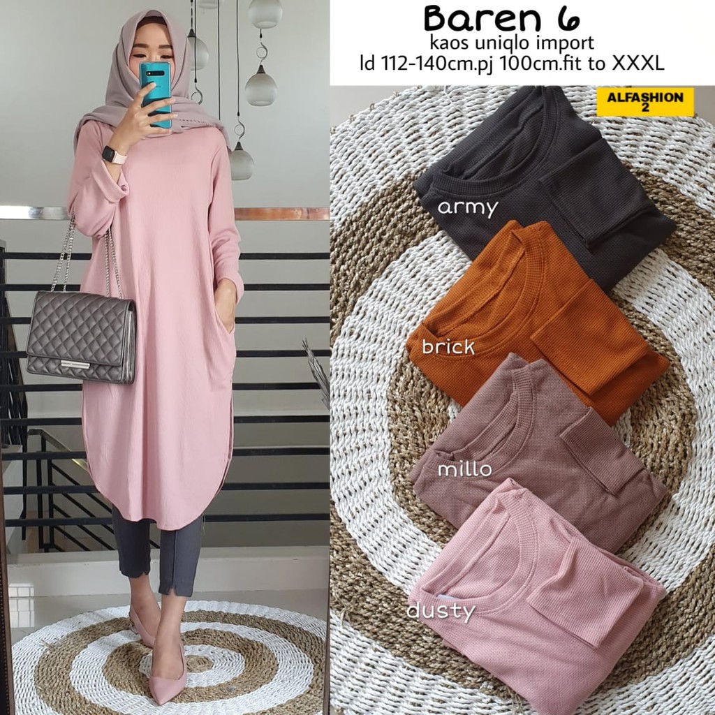 TKG - BEST SELLER BAREN3#6 Tunik Jumbo Kaos Import Premium by Alfashion Solo
