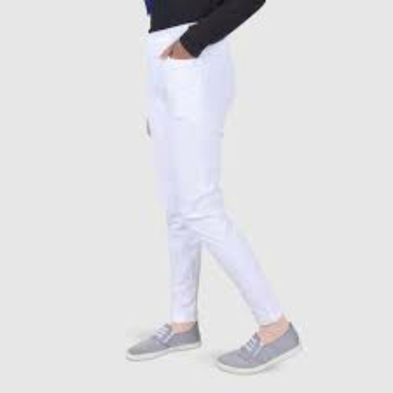celana formal bahan wanita putih