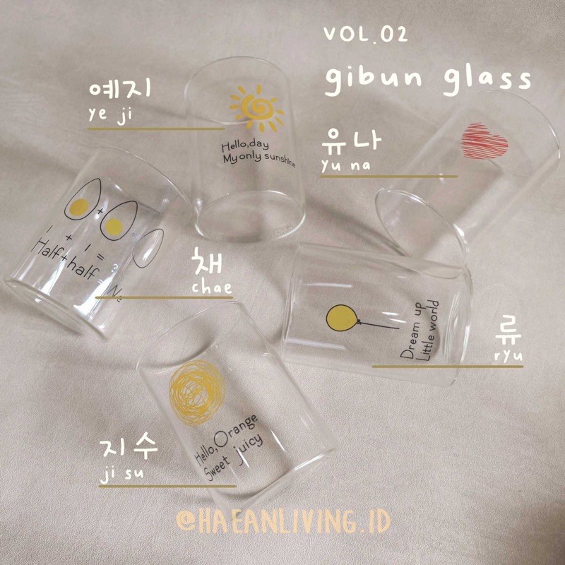 Gibun Glass | Gelas Korea | Home Cafe Korean Glass | Gelas susu