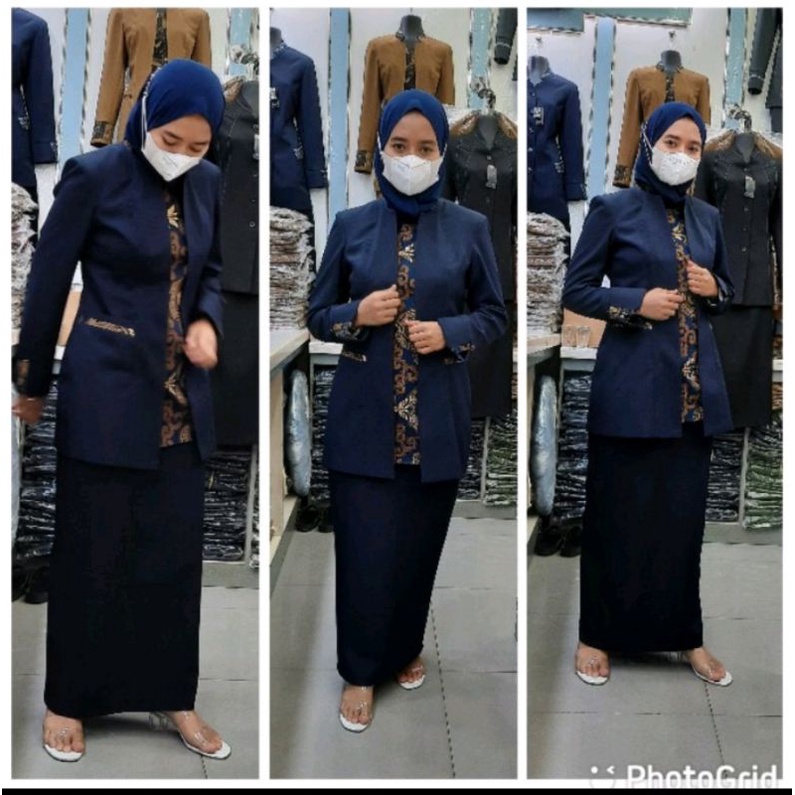 Seragam Biru Dongker Guru Wanita / Seragam Biru Dongker PNS ASN Guru / Baju Kerja Guru Biru Dongker / Seragam PNS Pemda / Setelan Blazer Guru /  Seragam Guru / Setelan Baju Guru Biru Dongker / Baju Biru Dongker Untuk Guru