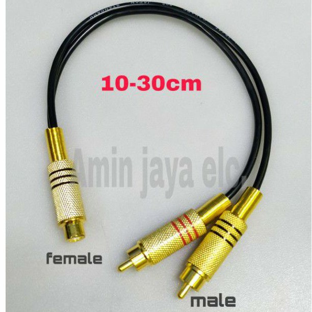 Spliter rca kabel jack rca female to dual rca male