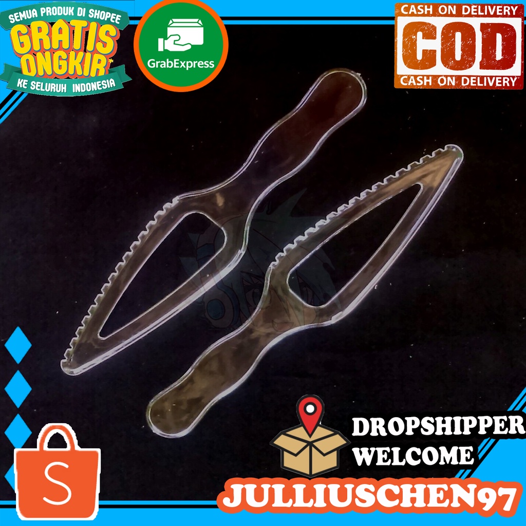 JJ CHEN Pisau Potong Kue Bolu tart plastik bening Transparan martabak cake ulang tahun brownies