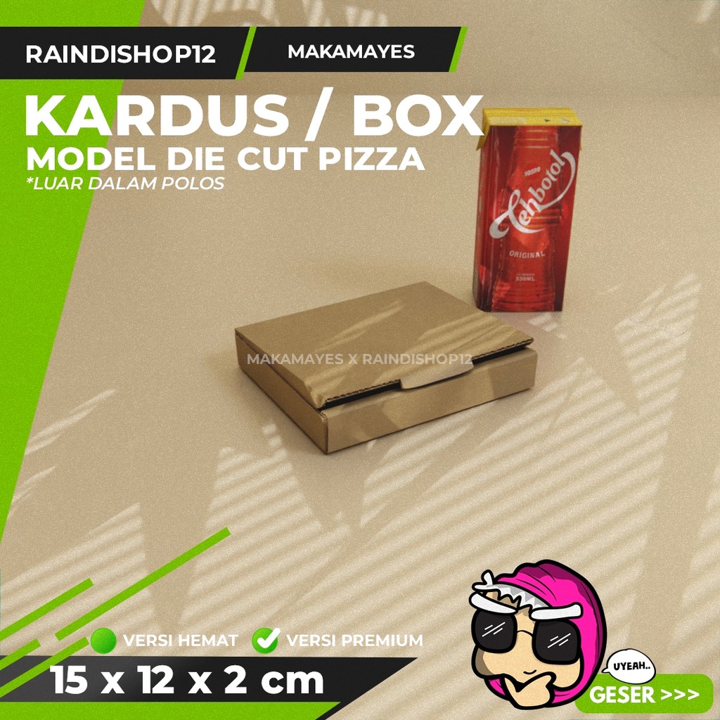 

(MIN 10 PCS) BOX 15 X 12 X 2 CM KARDUS DIE CUT PIZZA KEMASAN PACKAGING KADO
