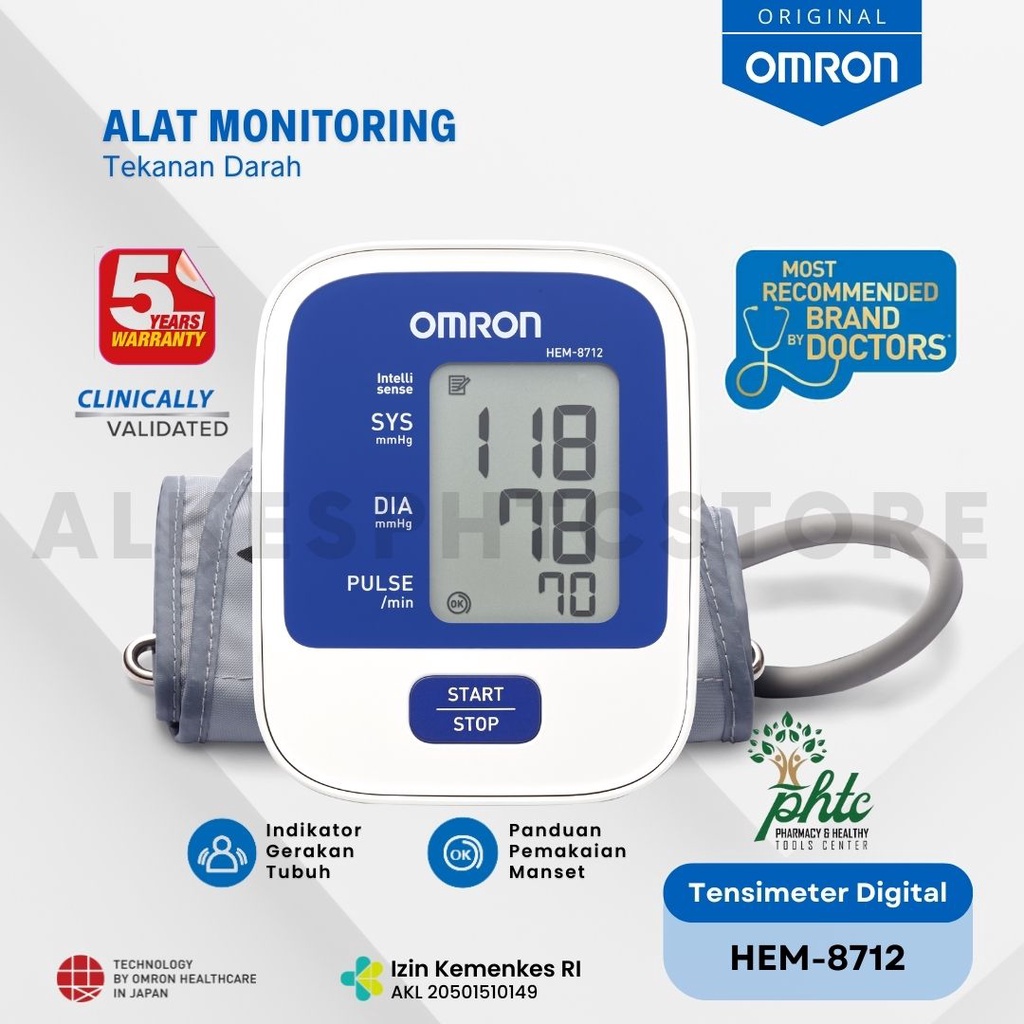 OMRON Tensimeter Digital Omron HEM-8712 Tensi Elektrik Otomatis - 8712