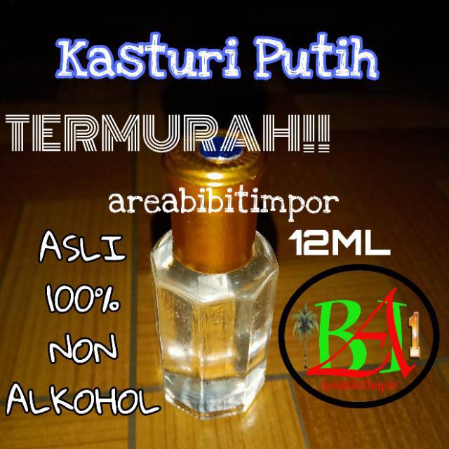 (Bayar di tempat) Kasturi Putih impor 12ml