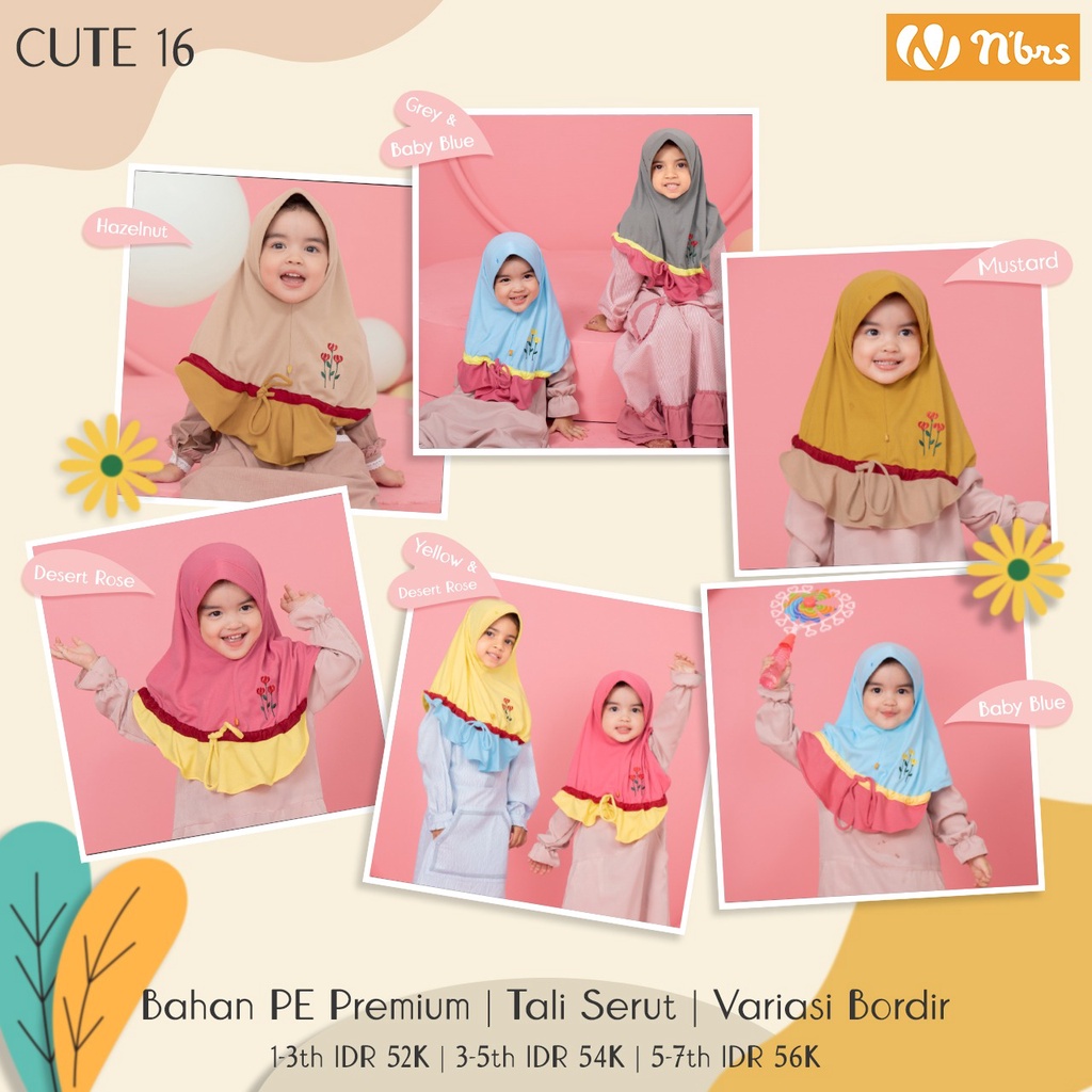 Jilbab Anak Tali Usia Balita (1 - 5 Tahun) by Nibras Hijab Cute Pad 16