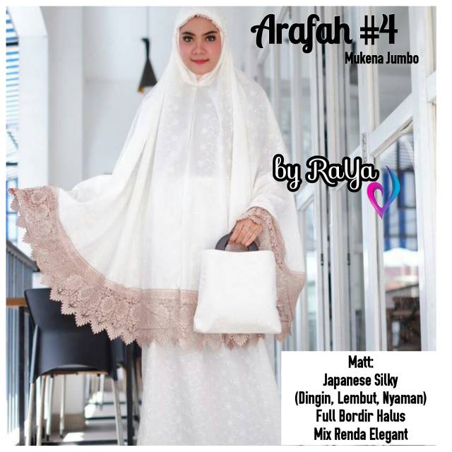 Mukena Jumbo Tasikmalaya ARAFAH #4 baju shalat bordir renda