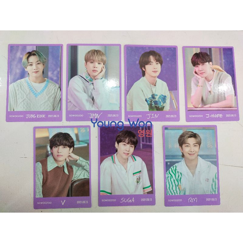 OFFICIAL PHOTOCARD MPC MESSAGE CARD SOOWOOZOO - RM SUGA V TAEHYUNG