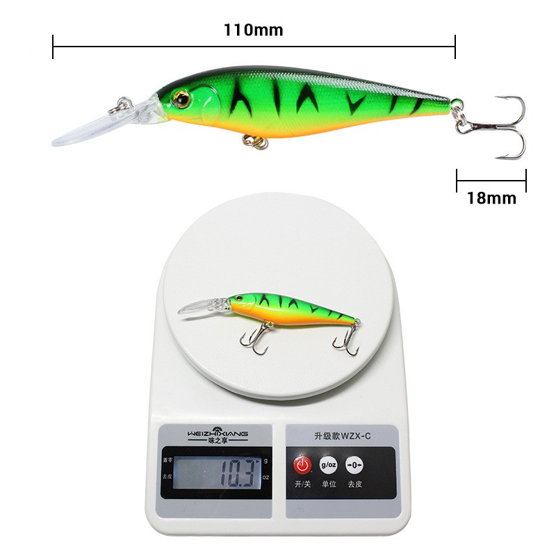 Shengyao 1Pcs Umpan Pancing Minnow 11cm/9.5g Fishing Lure Ikan Bass Floating Swimbait Wobbler Kail Memancing