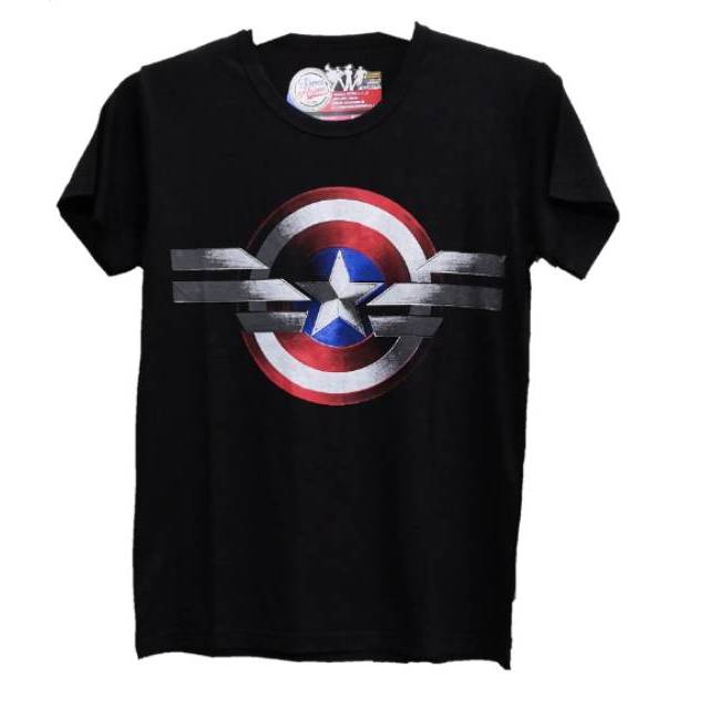 Kaos Baju Anak Cowok Superhero Captain America Logo New Tshirt Import Rhymes