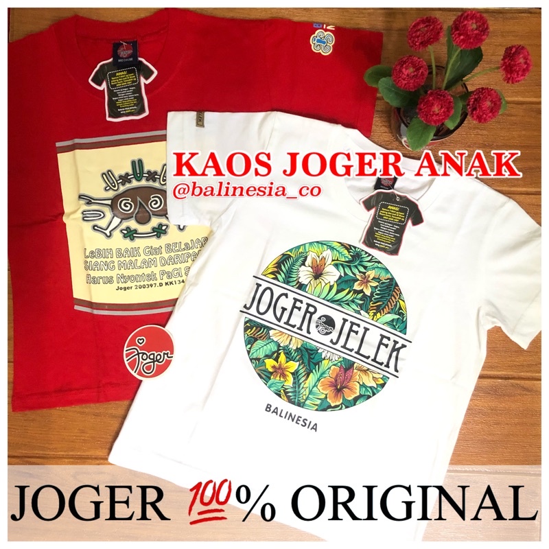 KAOS JOGER BALI ANAK - ASLI 100% ORIGINAL - LENGAN PENDEK